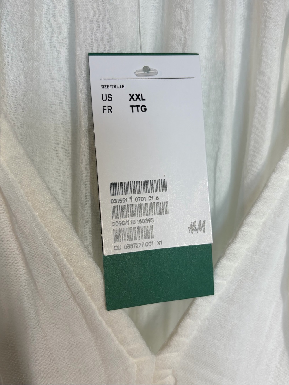 NWT! H&M White Maxi Peasant Dress with Tie Neck - Picture 7 of 14